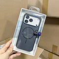 Two-colour skin feeling magnetic suction AI photo button phone case for iPhone 16 17 Pro Max in black half-pack style