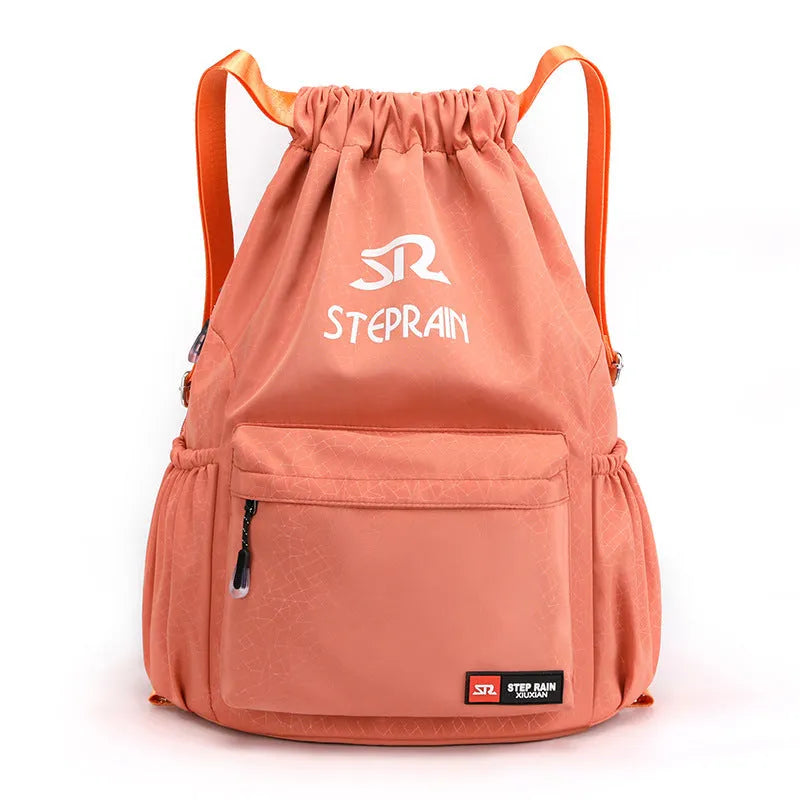 Lightweight drawstring backpack in solid colour, Oxford cloth double-shoulder design, water pillow belt, ultra light 20-35L