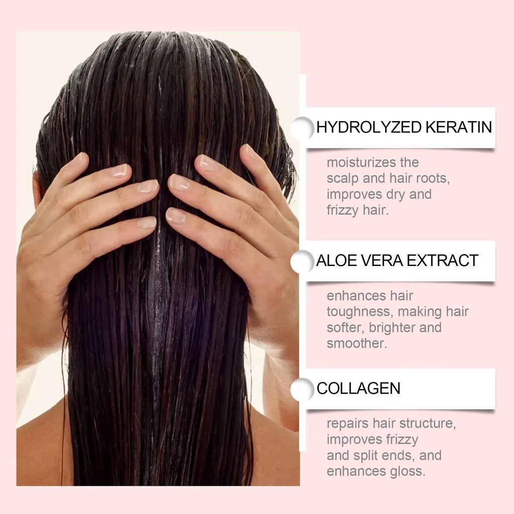 100g pot of gentle nourishing hair mask with hydrolyzed keratin and aloe extract, compact 5.5cm container