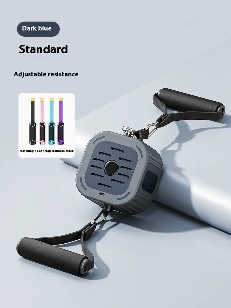 Adjustable power pump chest expander in navy blue or orange for home strength training