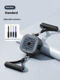 Adjustable power pump chest expander in navy blue or orange for home strength training