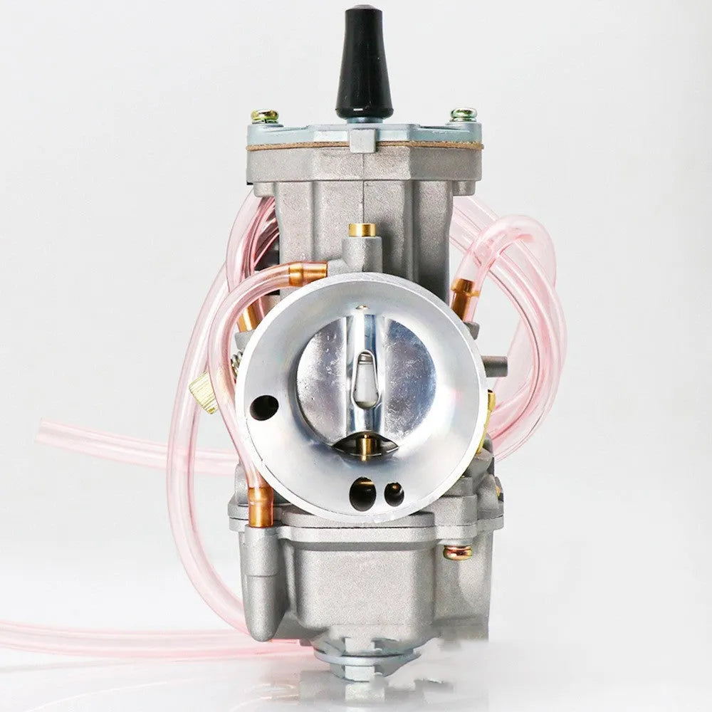 Sandblasted motorcycle carburetor kit in a colour box with size options from 21mm to 34mm