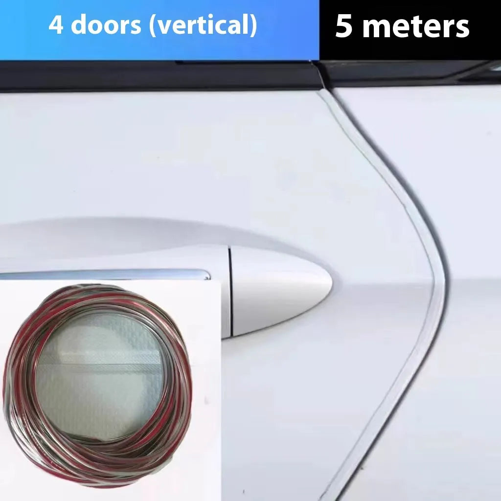 Transparent PVC car door bumper strip protection for universal fit on all vehicle door edges