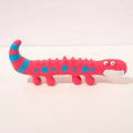 Green cartoon lizard shaped dog chew toy with squeaker for aggressive chewers