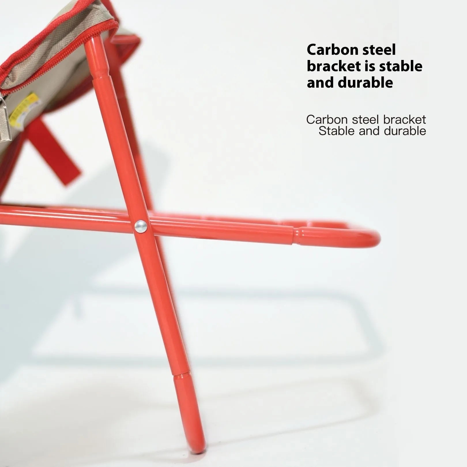 Oxford cloth foldable camp stool in pencil box design showing black colour option