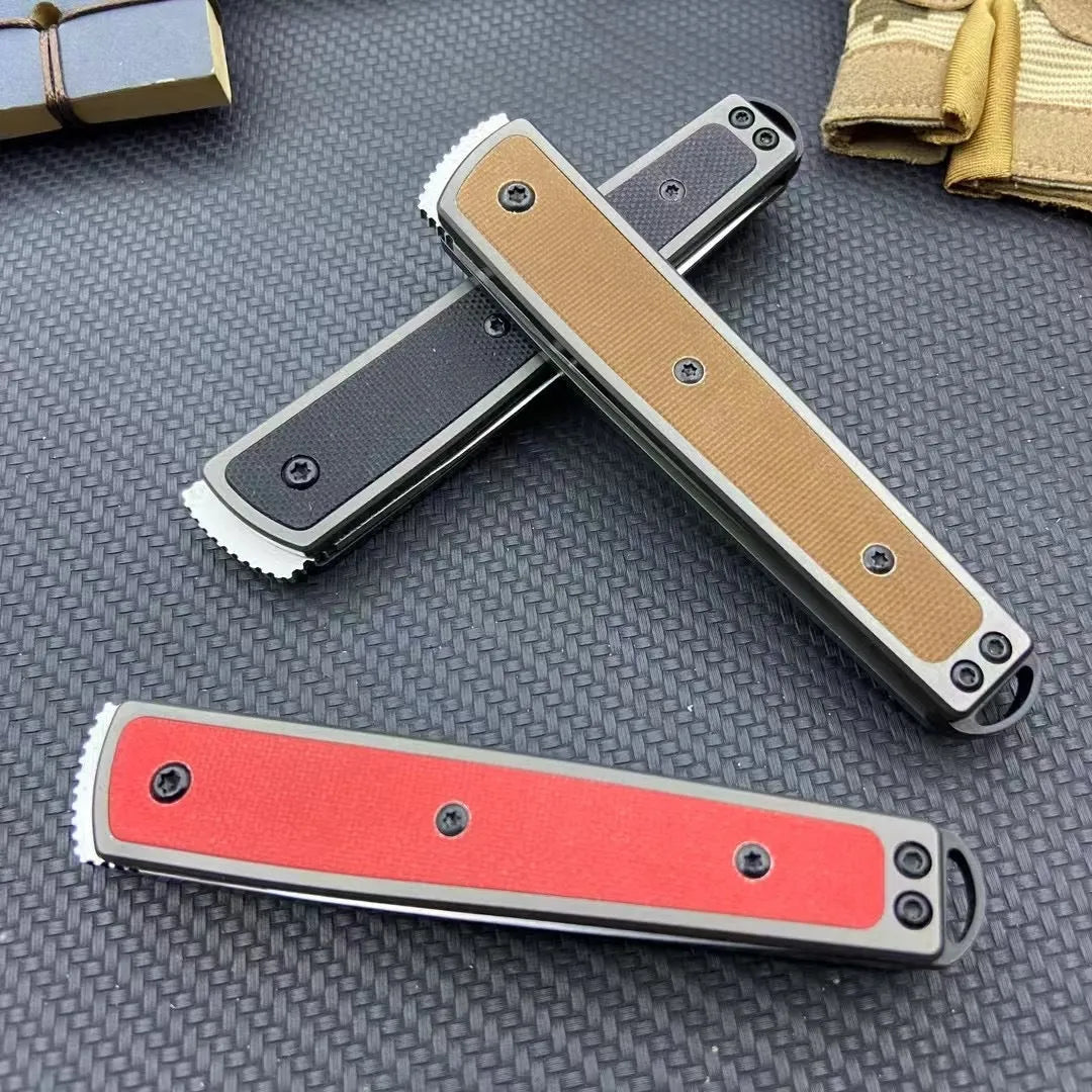 Folding fruit knife with 17cm length showing blade and handle in stainless steel construction