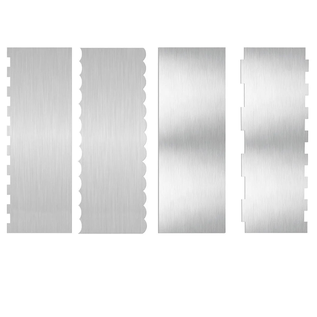 Stainless steel cream scraper cake decorating tool with six pattern styles