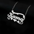 Double-layer wave heart necklace in gold and silver finishes, stainless steel, customisable with name or text