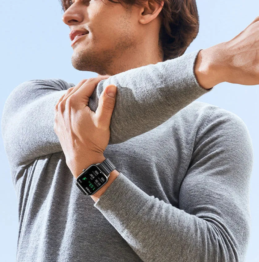 S4PLUS LS11 smart sports watch with AMOLED display in black, champagne, or silver colours