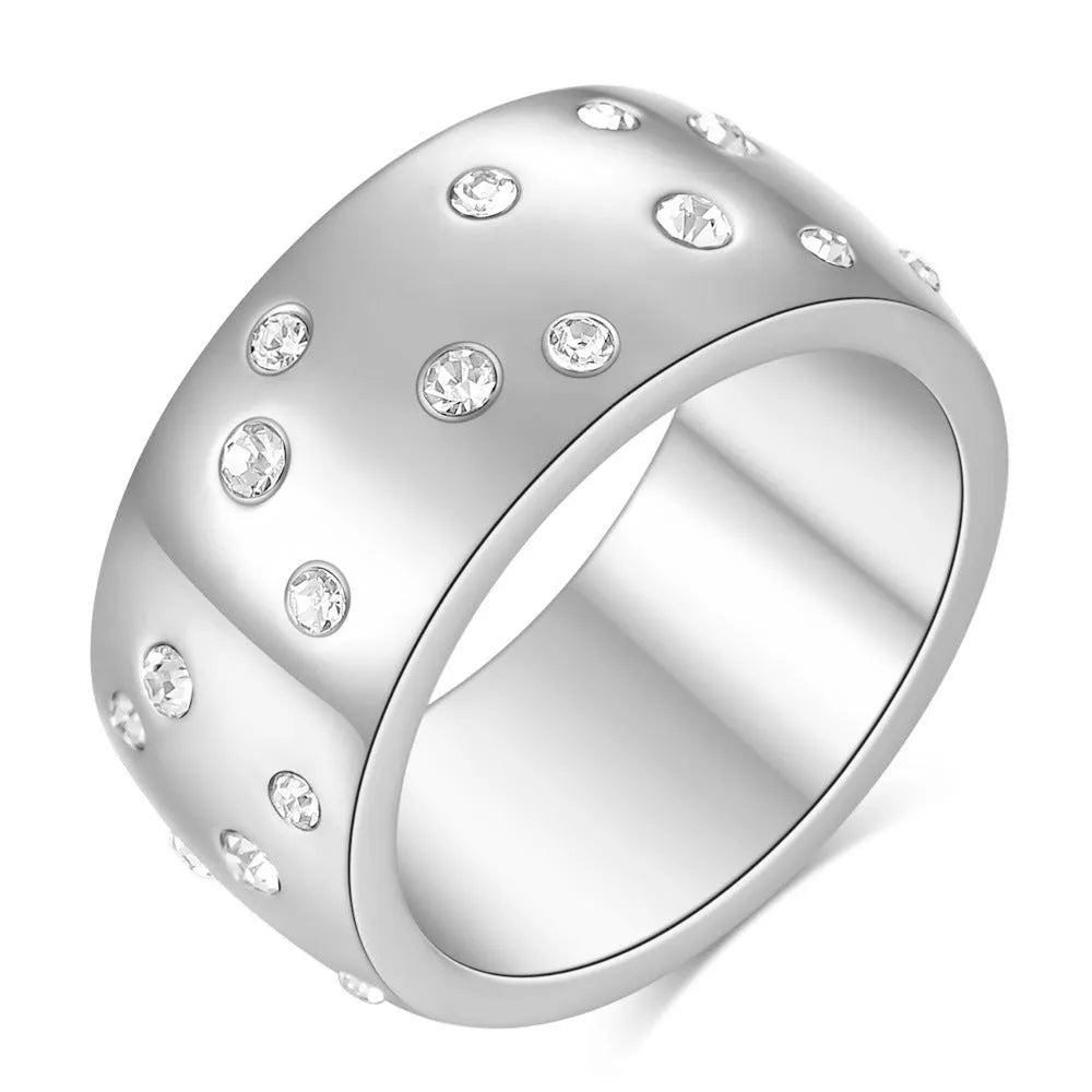 Titanium steel couple ring with diamond geometric shape in black colour option