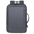 Waterproof black Oxford cloth business backpack with curved shoulder straps and 20-35L capacity