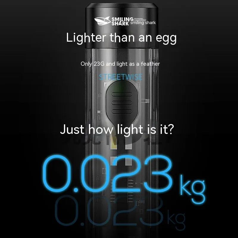 Black plastic USB rechargeable 1W portable flashlight with built-in 200mAh battery