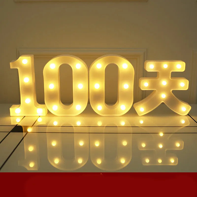 LED letter lights 22cm plastic alphabet in picture colour for birthday party and proposal decor
