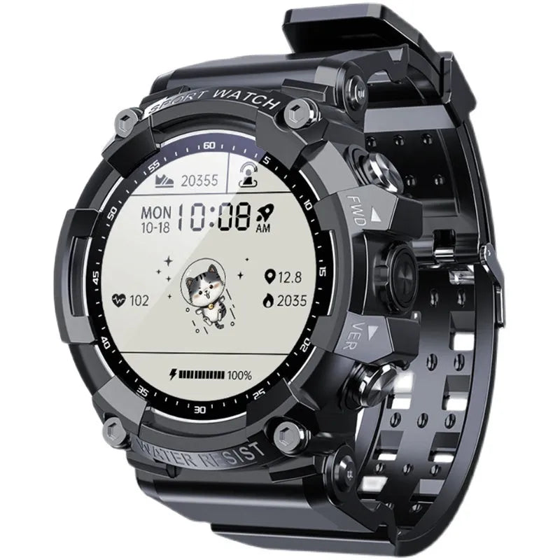ATTACK 3 black IP67 waterproof smartwatch with round HD display on a TPU strap.
