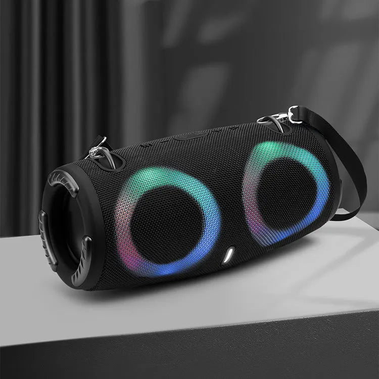 War Drum Bluetooth portable speaker with RGB coloured lights in black blue red silver grey camouflage colours