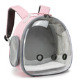 Transparent pet backpack carrier with bubble window for small animals like hamsters and guinea pigs, black colour