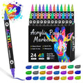 Double-headed acrylic marker pens with washable opaque colours in art supply set