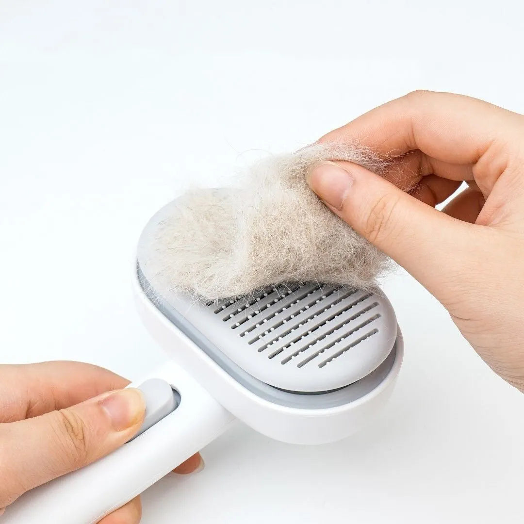 New Style Cat Hair Comb Cleaner white upgrade with self-cleaning one-button hair removal for cats