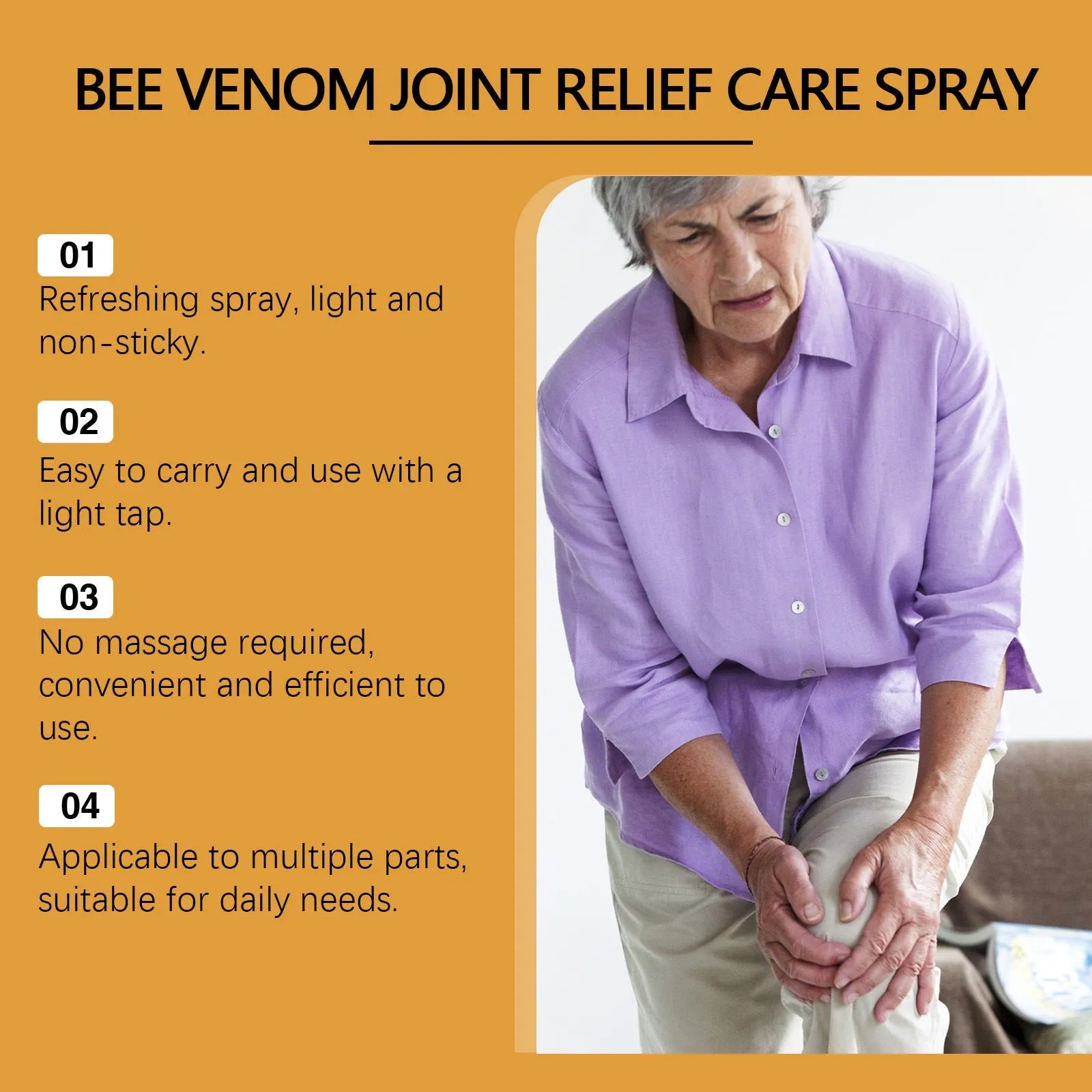 Body care spray daily nourishing 20ml bottle with menthol bee venom arnica dimethyl sulfone
