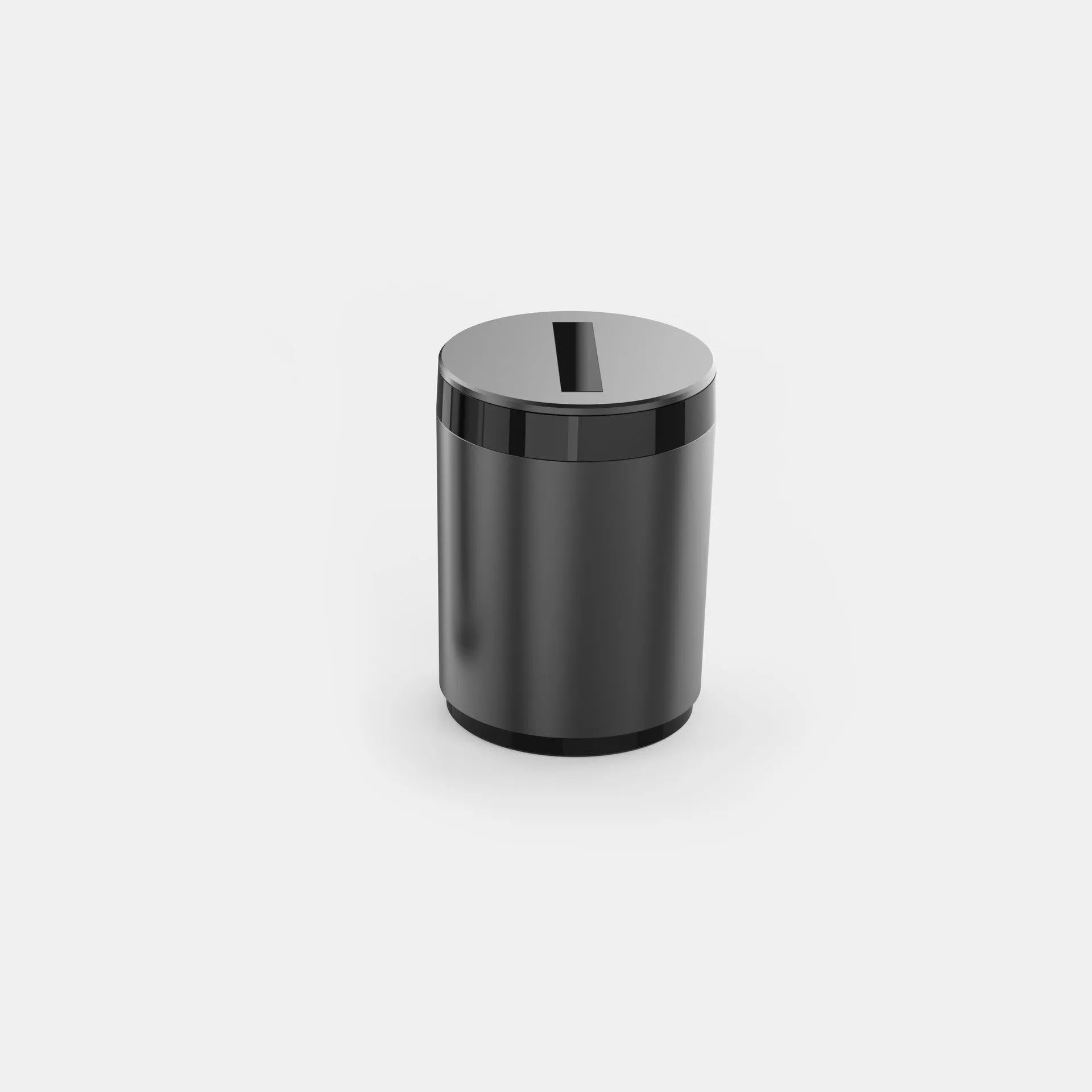 Car ashtray with automatic opening lid in plastic CNC build, 7x10cm, Secret Silver finish