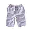 Men's casual thin loose linen beach capris in multiple colours including black, white, gray, and blue