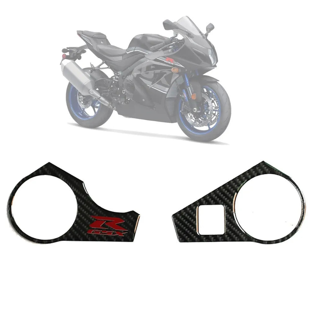 Black carbon fibre style vinyl sticker for SUZUKI GSXR1000 L1 upper connective plate, 2009-2016 models