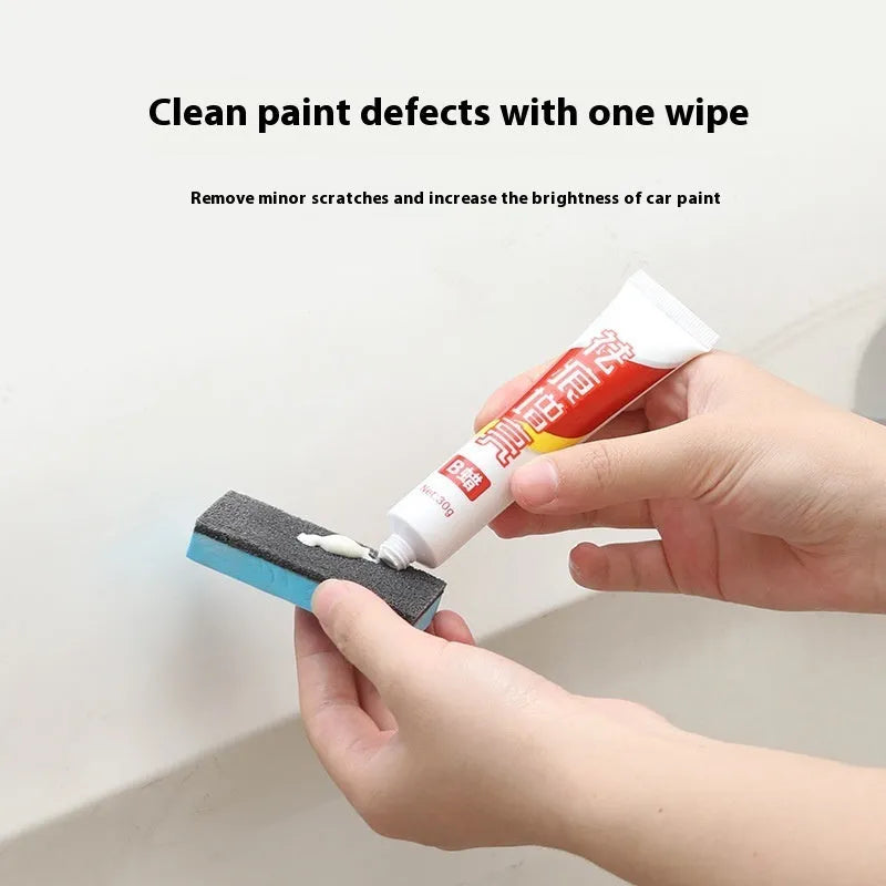 Car repair wax kit with scratch removal polish, brightening wax, and frosted sponge mop for vehicle paint correction