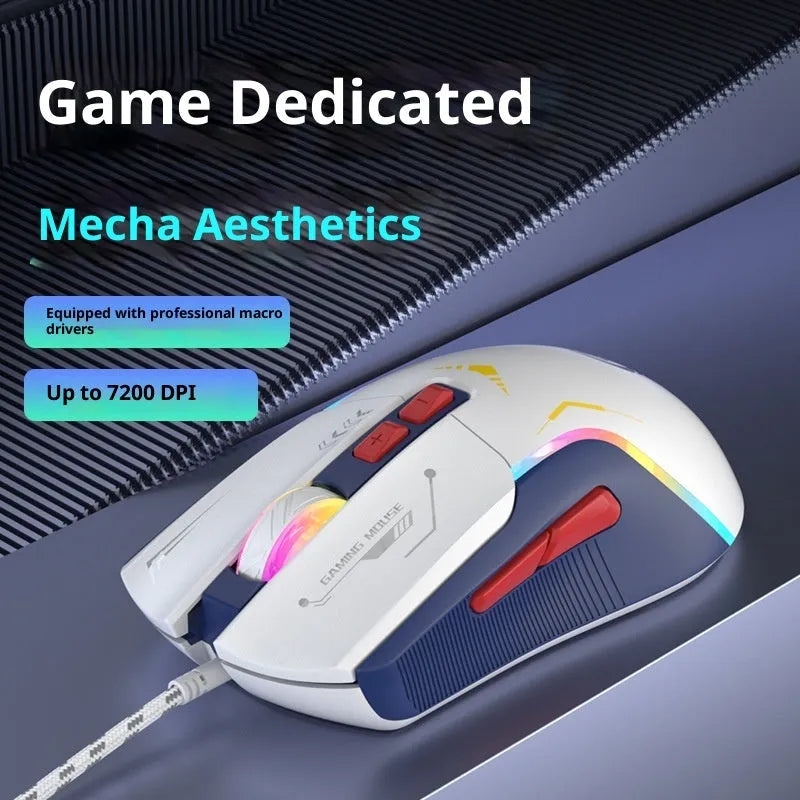 Wired optical mouse in black for gaming and home use with 1.5 metre cable and compact 128x68x45mm size
