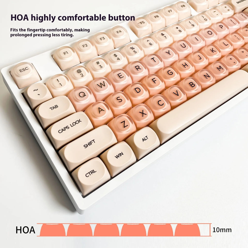 Boxed small full set plastic mechanical keyboard keycaps with UV print OEM height Russian root – liquid foundation colour
