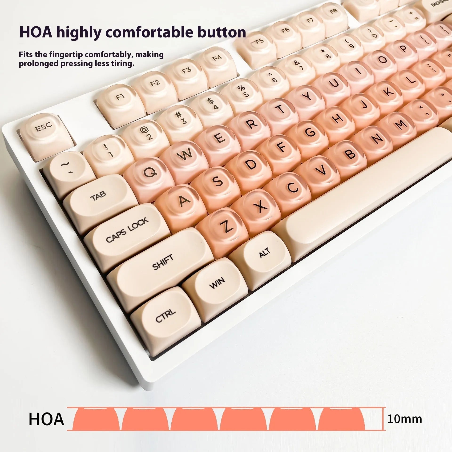 Boxed small full set plastic mechanical keyboard keycaps with UV print OEM height Russian root – liquid foundation colour