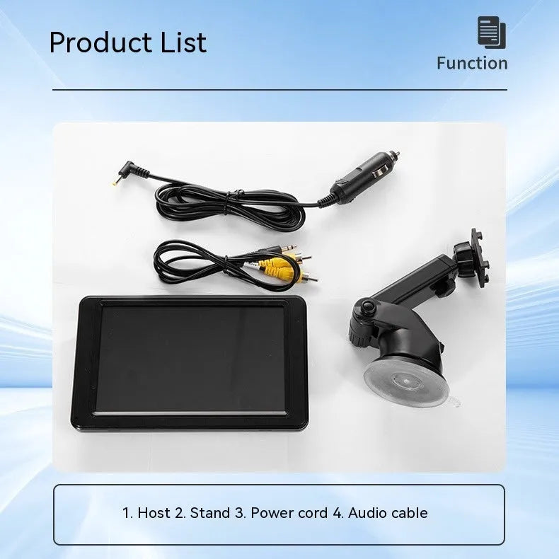 Portable vehicle-mounted MP5 player 7-inch LCD screen black colour with bracket and cables