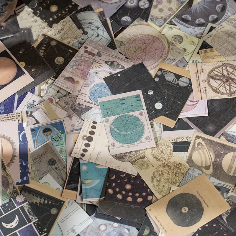 Box of 320 retro design stickers in Secret Land and Moon Chart colour themes.