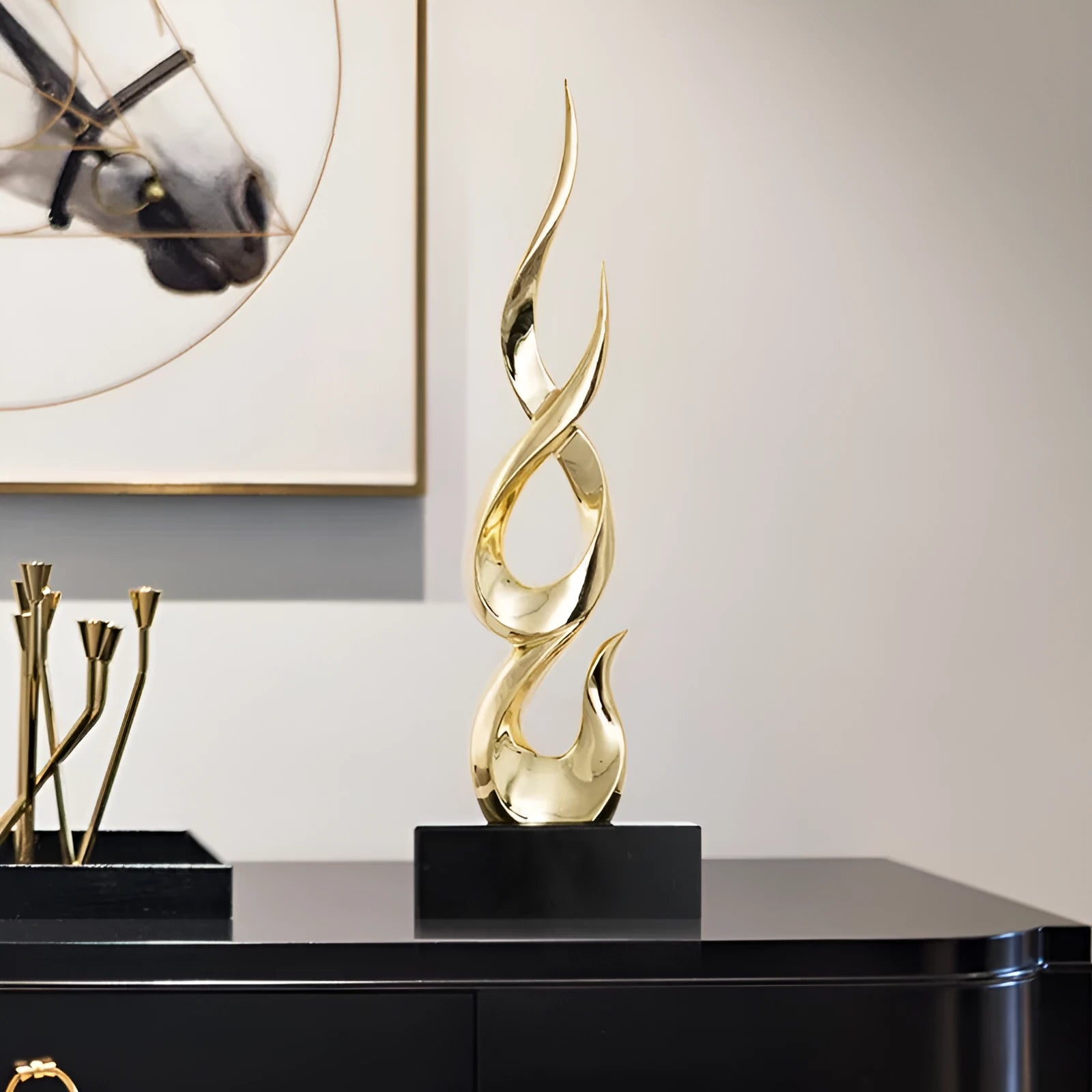 Solid resin high-rise festival decoration ornament in a choice of colours including gold, silver, red, and transparent gradients.