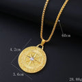 Gold tone geometric pendant necklace with inlaid zircon stones women's jewellery