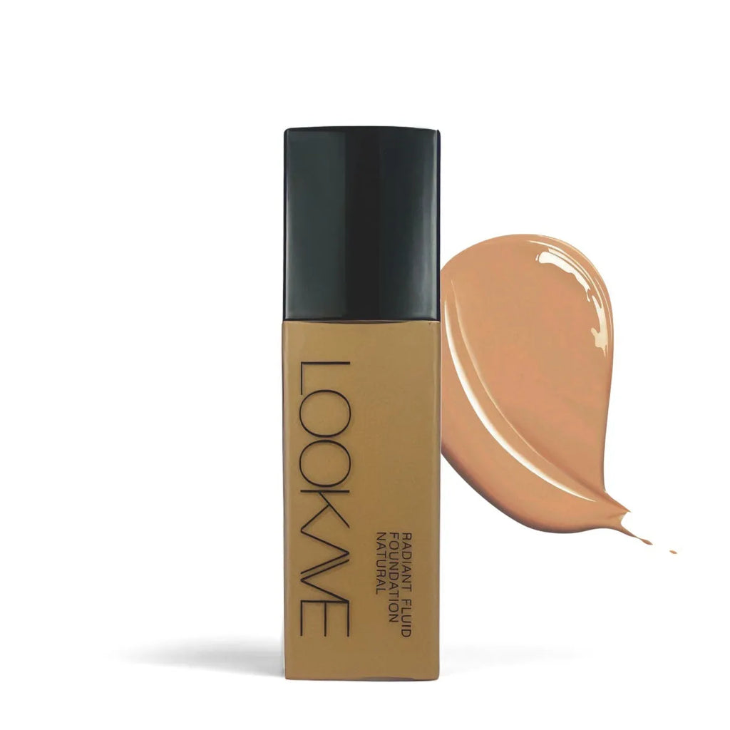 LOOKAVE Matte Liquid Foundation bottle in Ivory White shade with waterproof formula