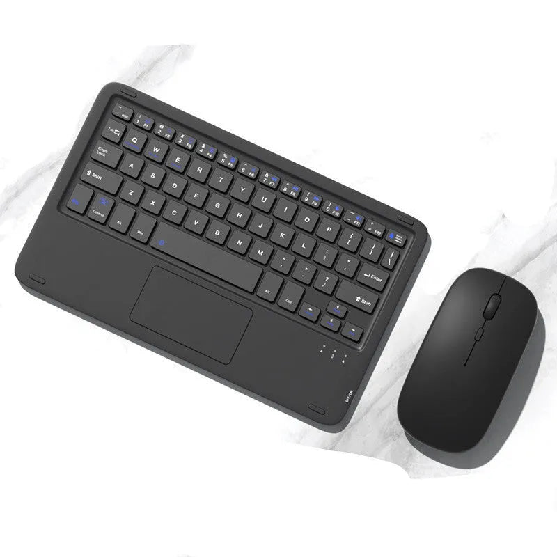 Bluetooth wireless keyboard and dual-mode rechargeable mouse set in pink colour on a desk.