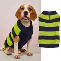 Grey acrylic dog jumper with horizontal zipper and button pocket on small dog