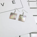 Women's geometric shell earrings with rectangular or panther patterns