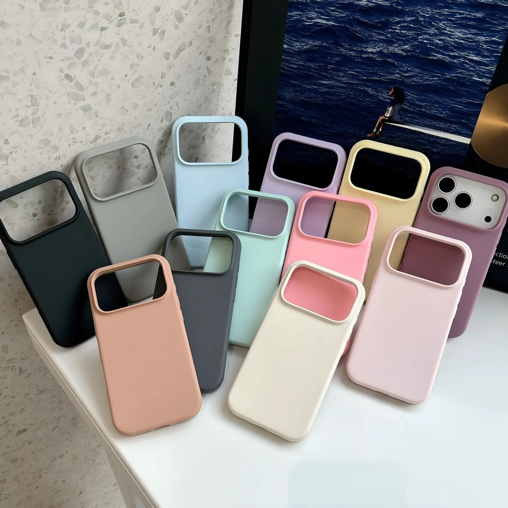Liquid silicone magnetic phone case with Ai button for iPhone, antique white colour, back cover view