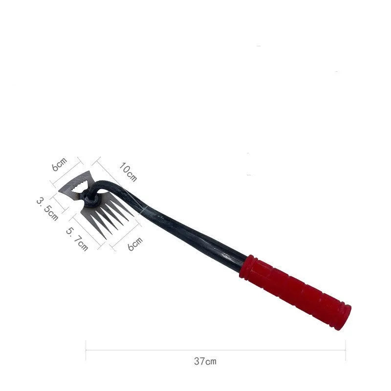 Alloy steel multi-function dual-purpose gardening hoe rake with teeth for digging and weeding