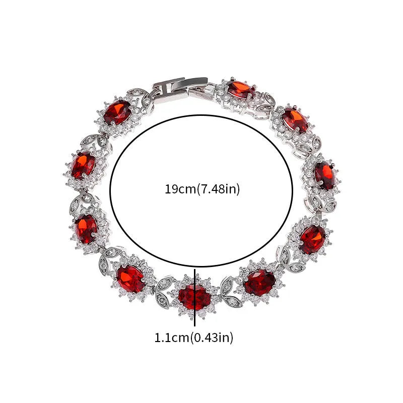 Personality Trend women's simple inlaid zircon bracelet with electroplated finish in nine colour options