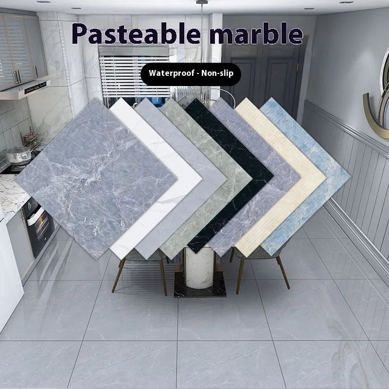 Waterproof marble simulation stone self-adhesive sticker 40x40cm in geometric pattern for bathroom wall