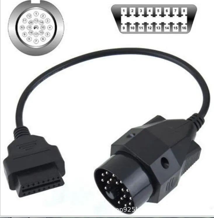 BMW 20-pin to 16-pin OBD2 diagnostic cable adapter with connecting cables