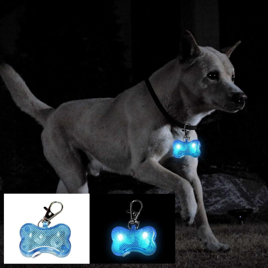 Pet LED luminous bone pendant for cat dog collars in six colour options