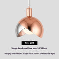 Simple dining-room droplight with gold stitching, 20cm, warm LED, iron construction, champagne gold finish