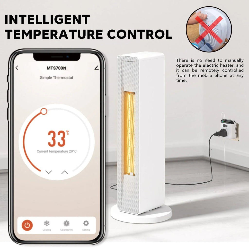 White smart socket with EU plug, ABS casing, remote and voice control, overload protection