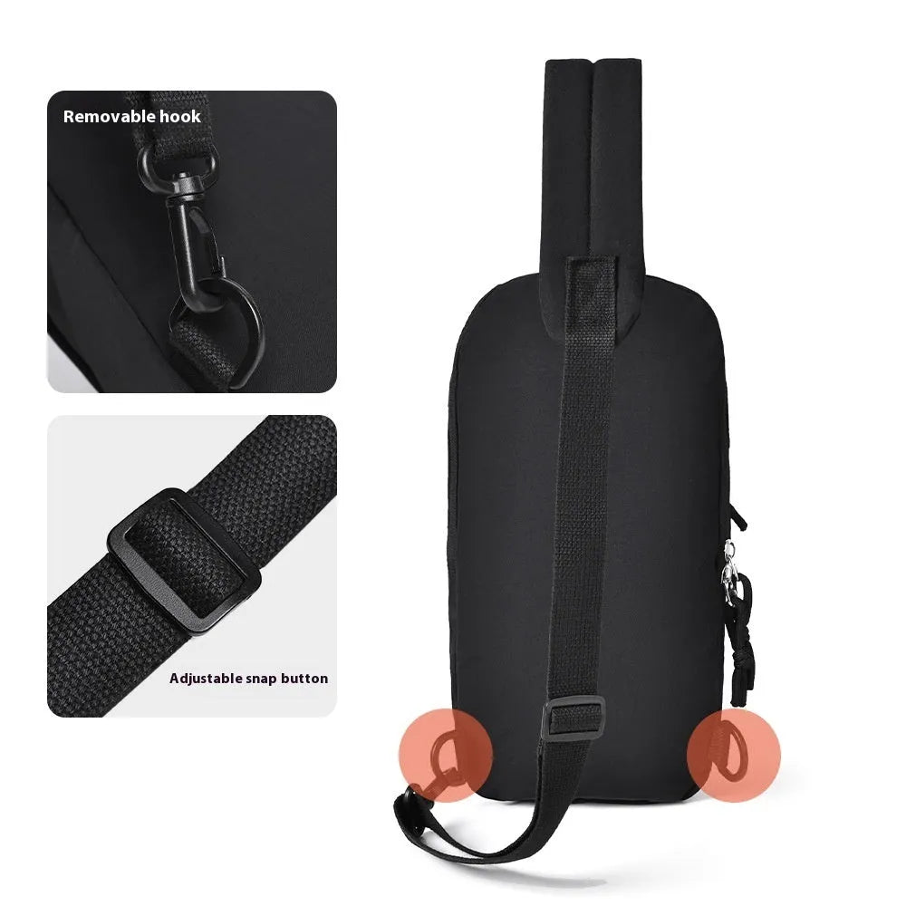 Nylon crossbody sports bag in army green with single-shoulder strap, internal phone pocket