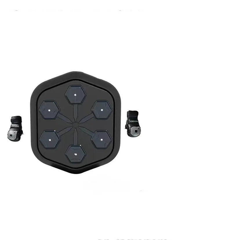 Black smart boxing machine with Bluetooth link and 200kg strike capacity