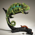 Hand-painted resin chameleon sculpture hanging on wall, 20cm tall, contemporary animal decoration
