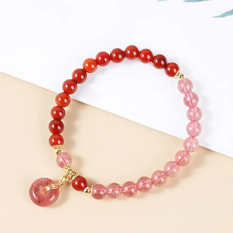 Natural crystal jade bracelet for women, fresh green colour, new Chinese style with manual processing.